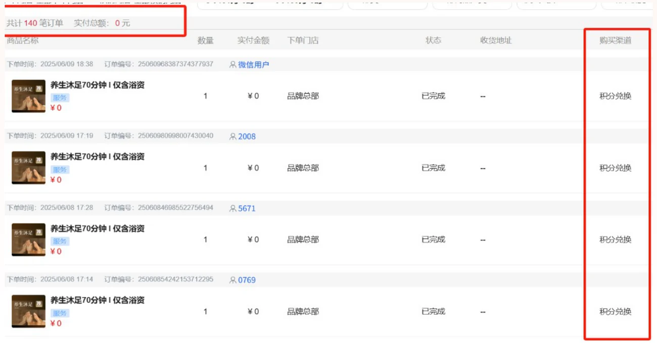 江苏某商户 积分换购数据